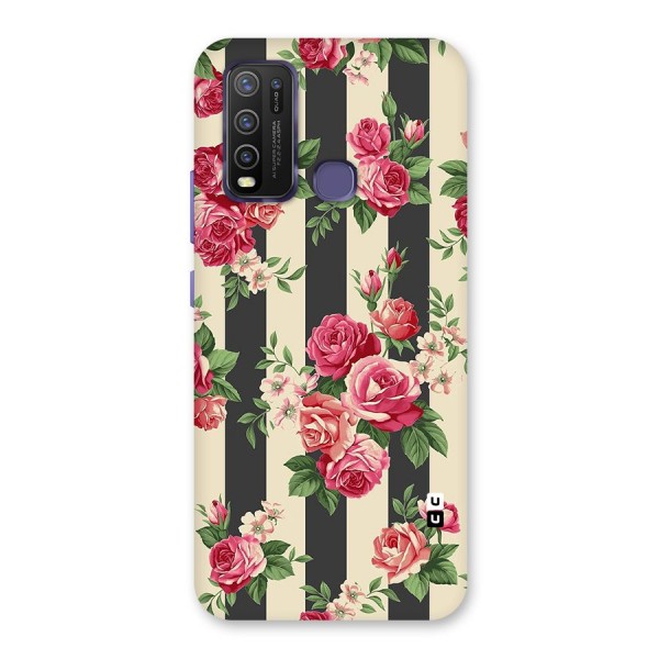 Stripes And Floral Back Case for Vivo Y30