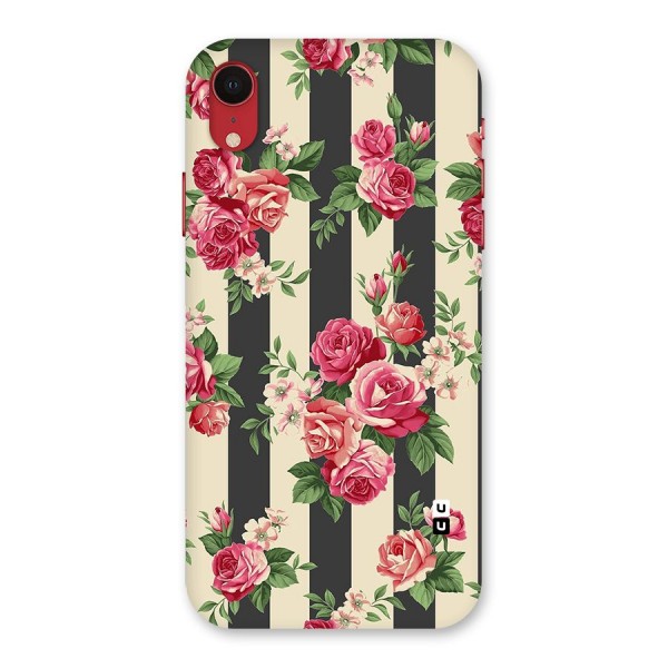 Stripes And Floral Back Case for iPhone XR