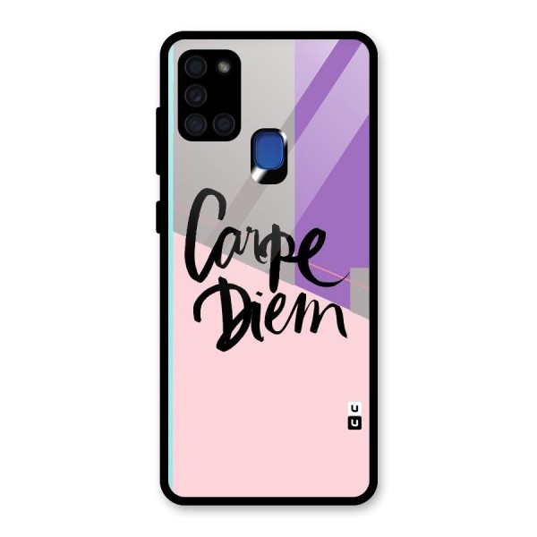 Stripes Black Diem Glass Back Case for Galaxy A21s