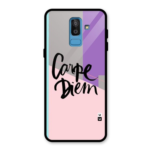 Stripes Black Diem Glass Back Case for Galaxy J8