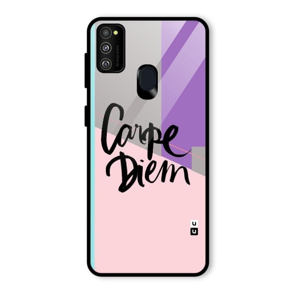 Stripes Black Diem Glass Back Case for Galaxy M21