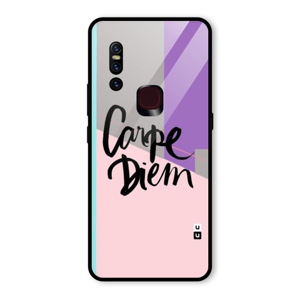 Stripes Black Diem Glass Back Case for Vivo V15