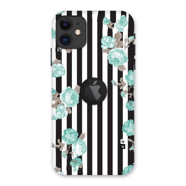 Stripes Bloom Back Case for iPhone 11 Logo Cut