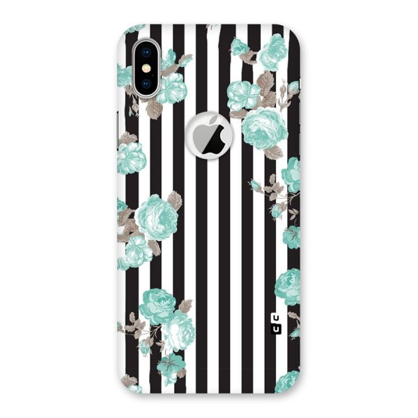 Stripes Bloom Back Case for iPhone XS Logo Cut