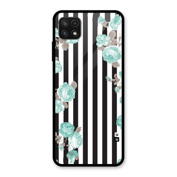 Stripes Bloom Glass Back Case for Galaxy A22 5G