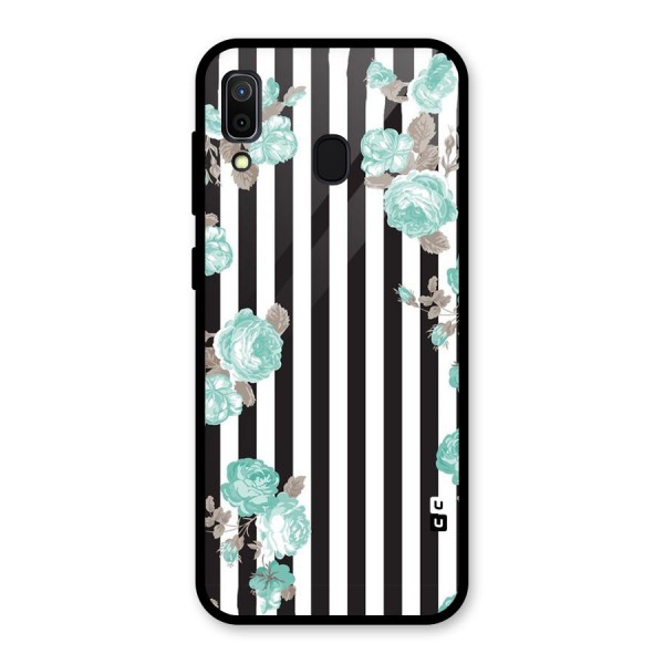 Stripes Bloom Glass Back Case for Galaxy A30