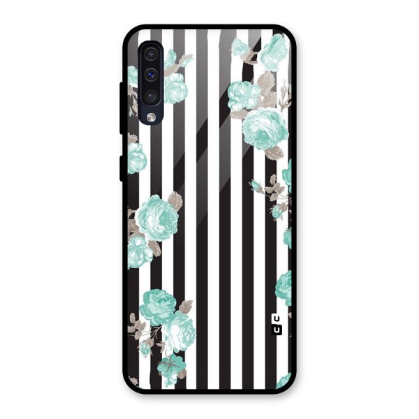 Stripes Bloom Glass Back Case for Galaxy A50s