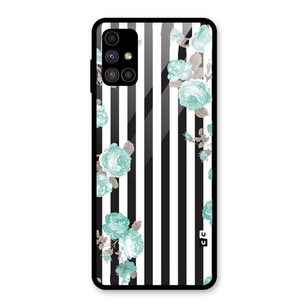 Stripes Bloom Glass Back Case for Galaxy M51