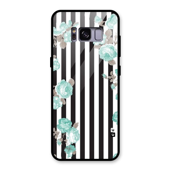 Stripes Bloom Glass Back Case for Galaxy S8