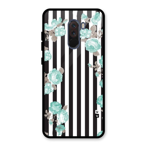 Stripes Bloom Glass Back Case for Poco F1