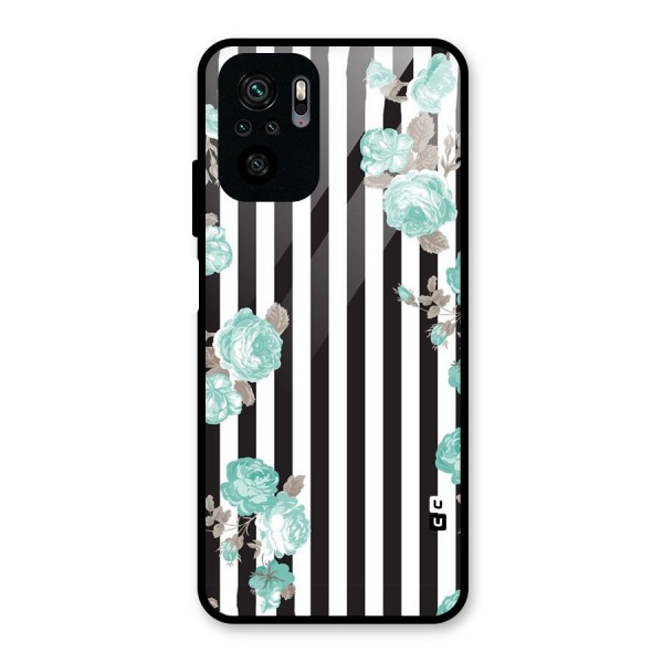 Stripes Bloom Glass Back Case for Redmi Note 10