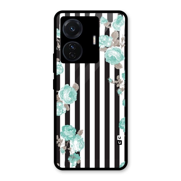 Stripes Bloom Glass Back Case for Vivo T1 Pro