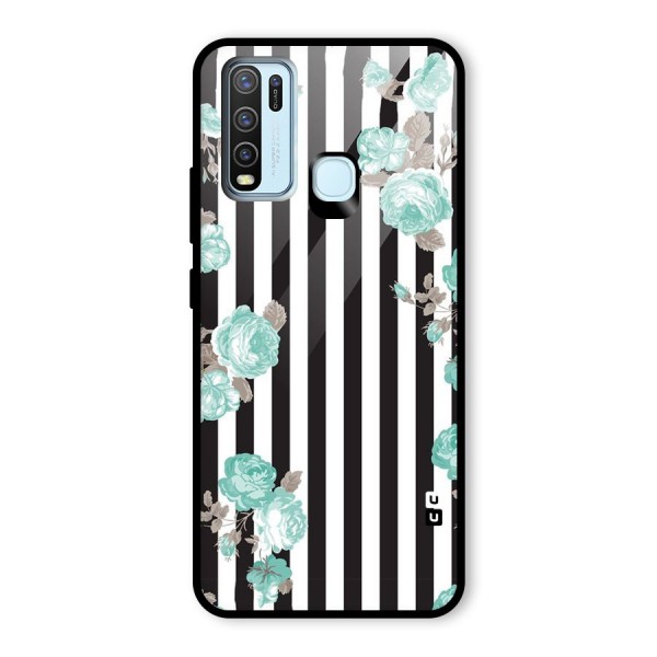 Stripes Bloom Glass Back Case for Vivo Y30