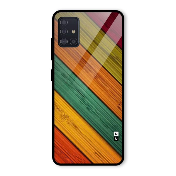 Stripes Classic Design Glass Back Case for Galaxy A51