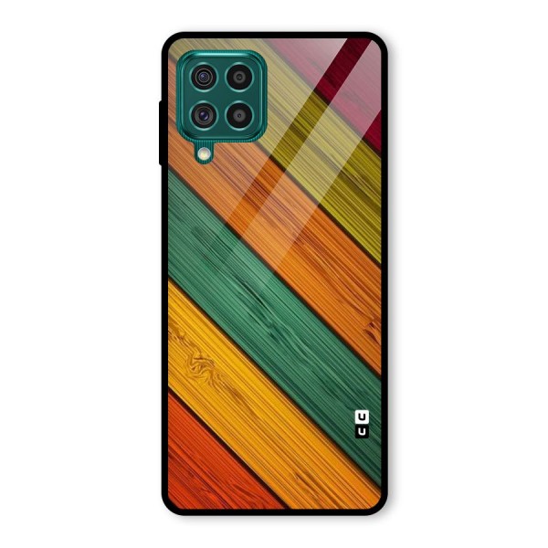 Stripes Classic Design Glass Back Case for Galaxy F62