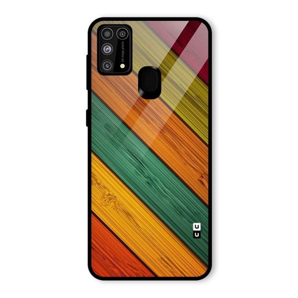 Stripes Classic Design Glass Back Case for Galaxy M31