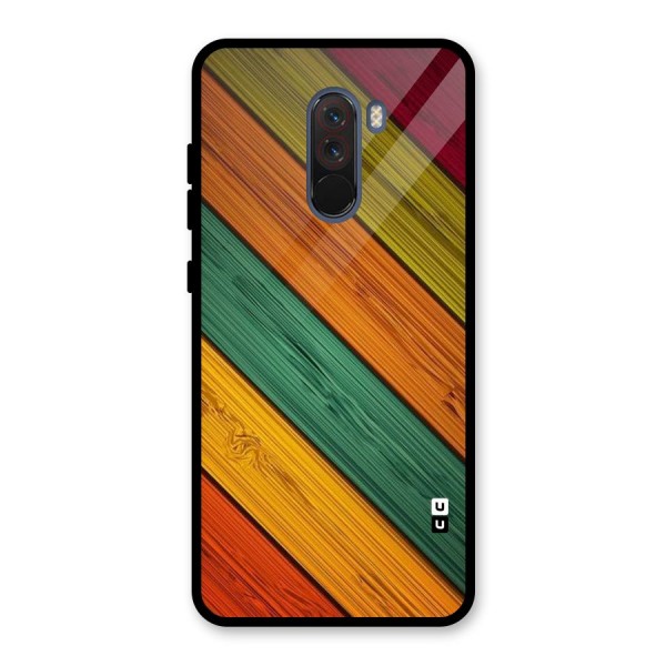 Stripes Classic Design Glass Back Case for Poco F1