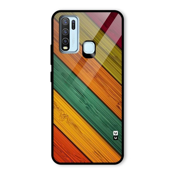 Stripes Classic Design Glass Back Case for Vivo Y30