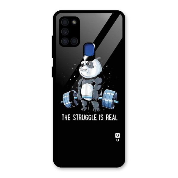 Struggle in Real Glass Back Case for Galaxy A21s