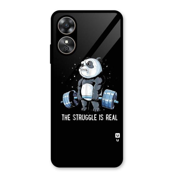 Struggle in Real Glass Back Case for Oppo A17