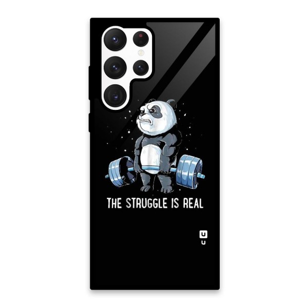 Struggle is Real Panda Glass Back Case for Galaxy S22 Ultra 5G