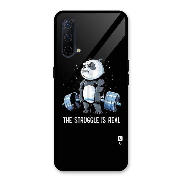 Struggle is Real Panda Glass Back Case for OnePlus Nord CE 5G