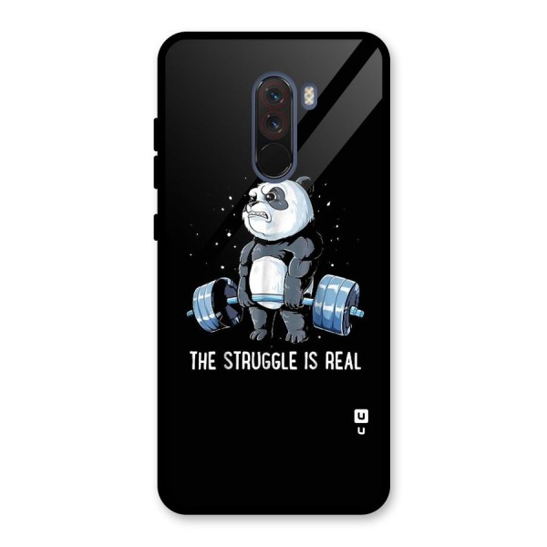 Struggle is Real Panda Glass Back Case for Poco F1