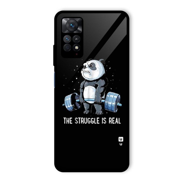 Struggle is Real Panda Glass Back Case for Redmi Note 11 Pro