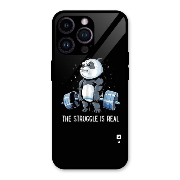 Struggle is Real Panda Glass Back Case for iPhone 14 Pro Max