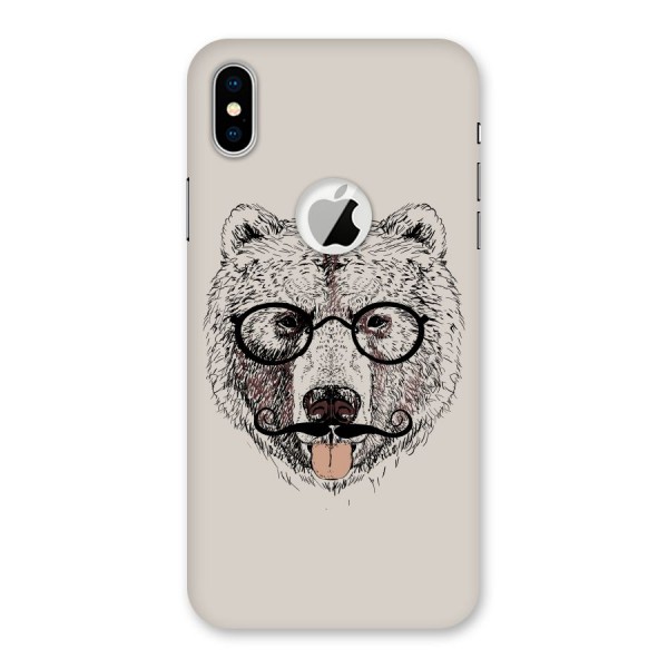 Studious Bear Back Case for iPhone XS Logo Cut