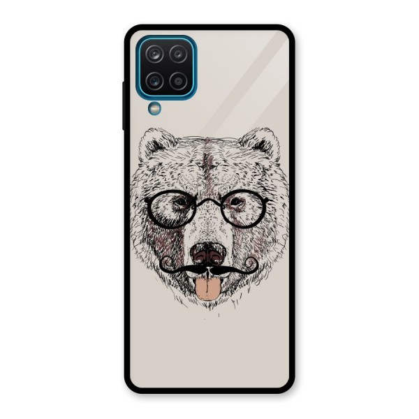 Studious Bear Glass Back Case for Galaxy A12