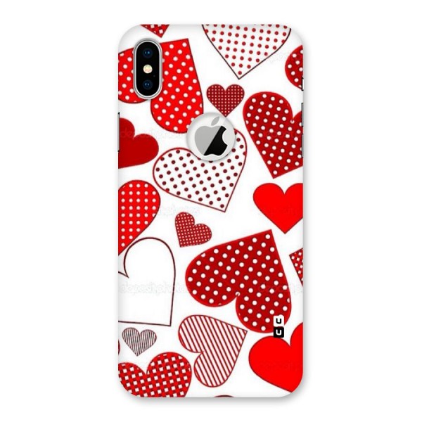 Style Hearts Back Case for iPhone XS Logo Cut