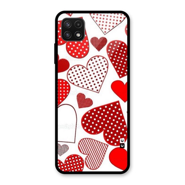 Style Hearts Glass Back Case for Galaxy A22 5G