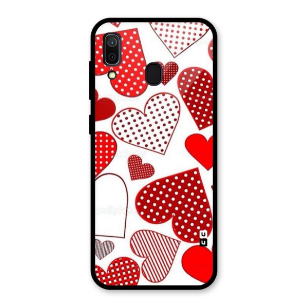 Style Hearts Glass Back Case for Galaxy A30