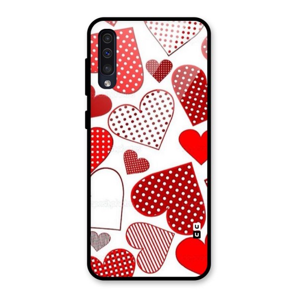 Style Hearts Glass Back Case for Galaxy A50s