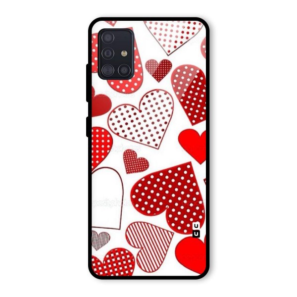 Style Hearts Glass Back Case for Galaxy A51