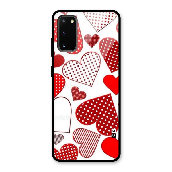 Style Hearts Glass Back Case for Galaxy S20