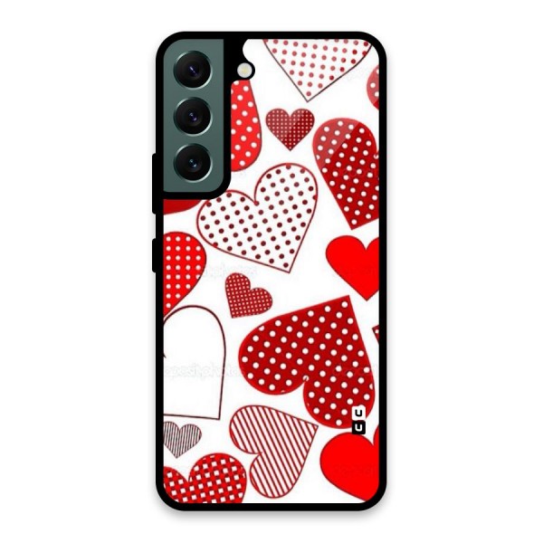 Style Hearts Glass Back Case for Galaxy S22 5G