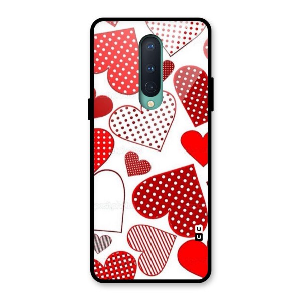 Style Hearts Glass Back Case for OnePlus 8