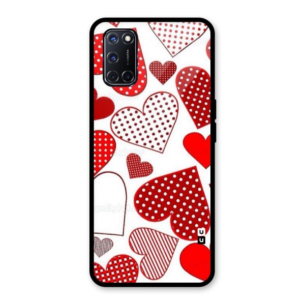 Style Hearts Glass Back Case for Oppo A52