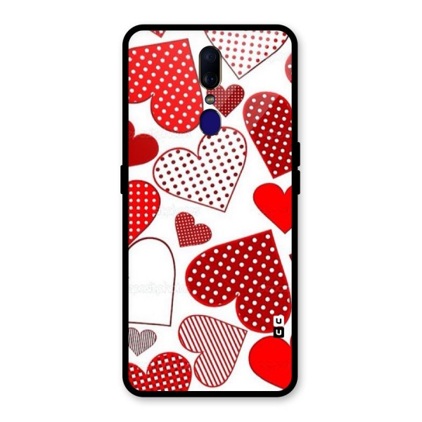 Style Hearts Glass Back Case for Oppo F11