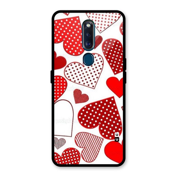 Style Hearts Glass Back Case for Oppo F11 Pro