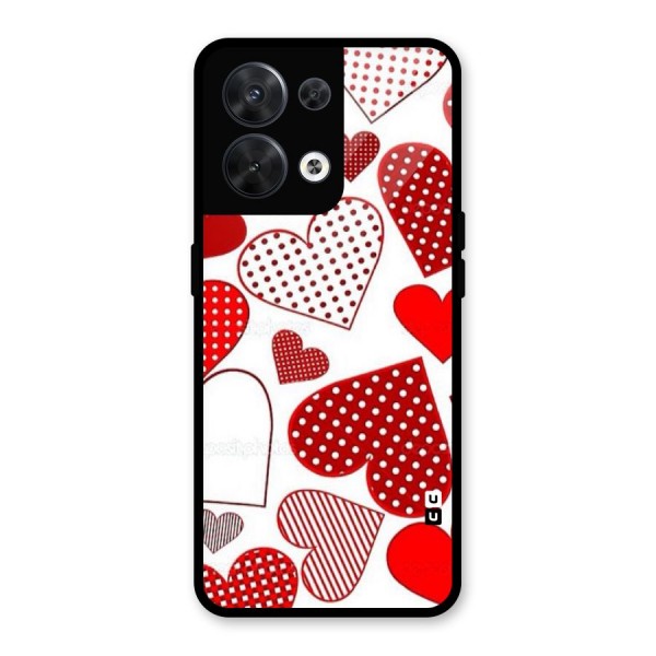 Style Hearts Glass Back Case for Oppo Reno8 5G