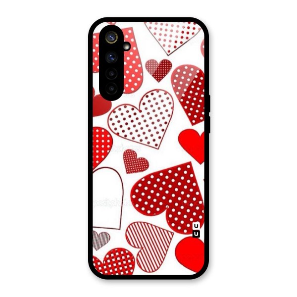 Style Hearts Glass Back Case for Realme 6