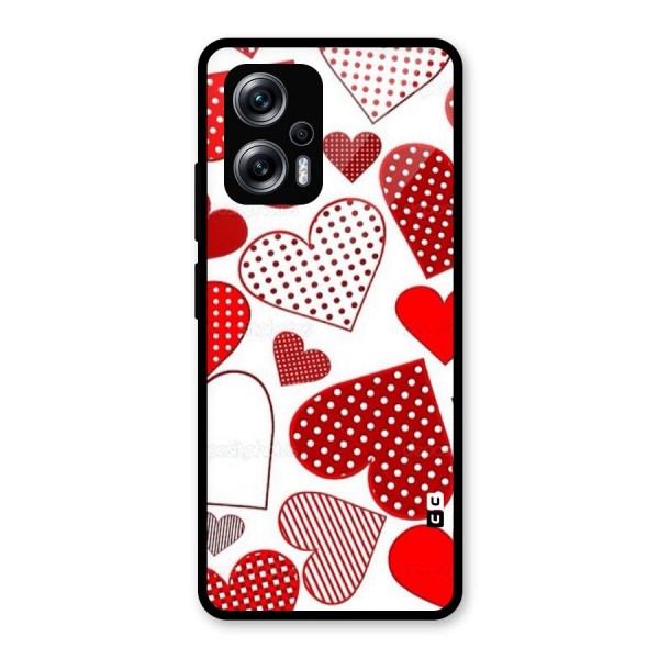 Style Hearts Glass Back Case for Redmi K50i