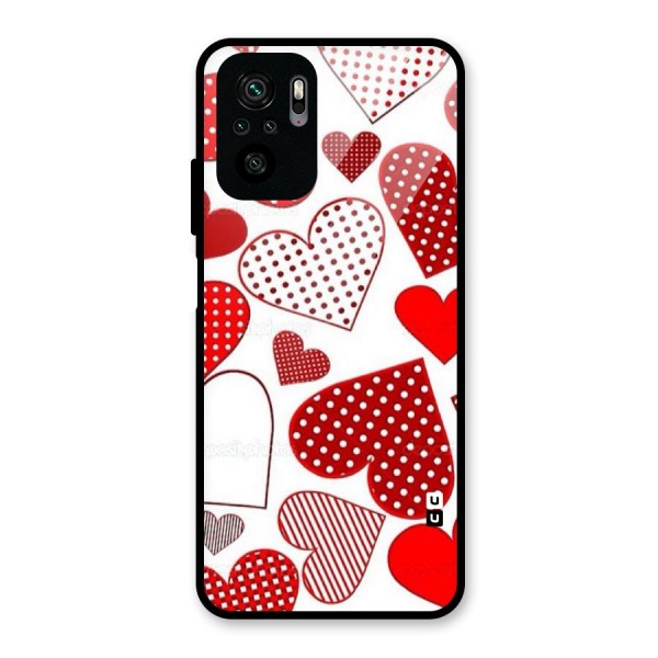 Style Hearts Glass Back Case for Redmi Note 10