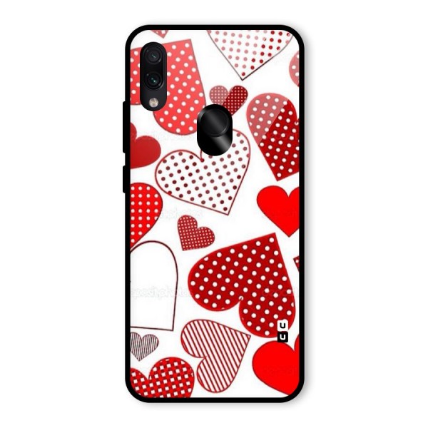 Style Hearts Glass Back Case for Redmi Note 7