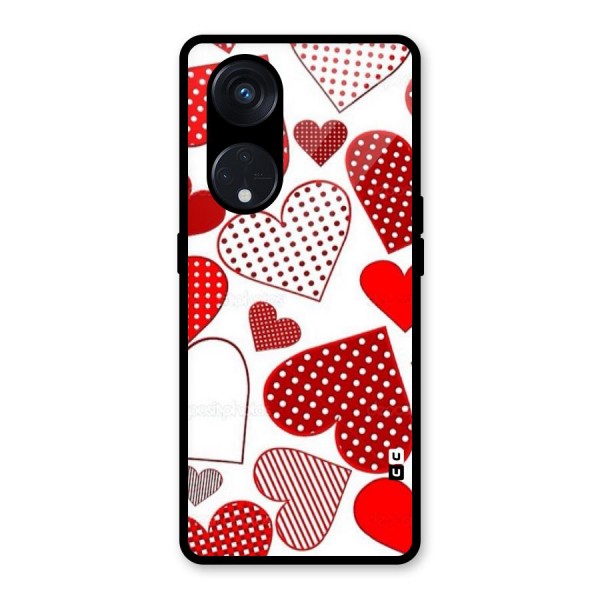 Style Hearts Glass Back Case for Reno8 T 5G