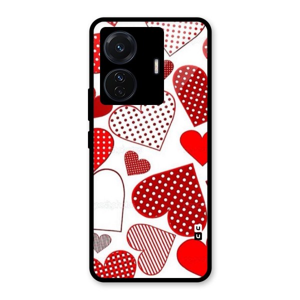 Style Hearts Glass Back Case for Vivo T1 Pro