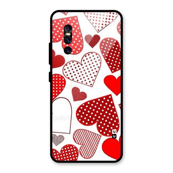 Style Hearts Glass Back Case for Vivo V15 Pro